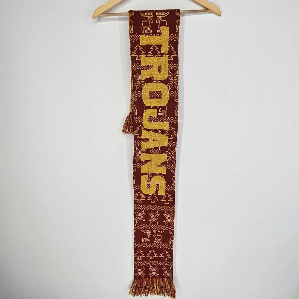 USC Trojans Red Yellow Logo NCAA College Scarf Winter